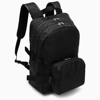 Shop Burberry Backpack In Black Jacquard Check Men