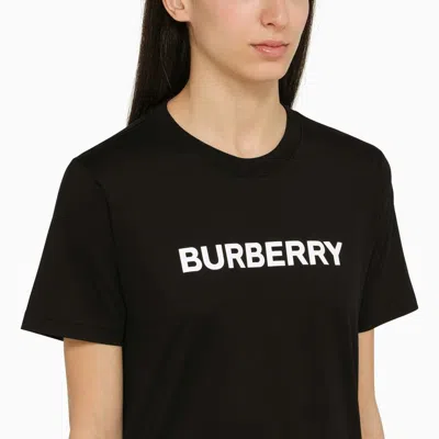 Shop Burberry Black Crew-neck T-shirt With Logo Women