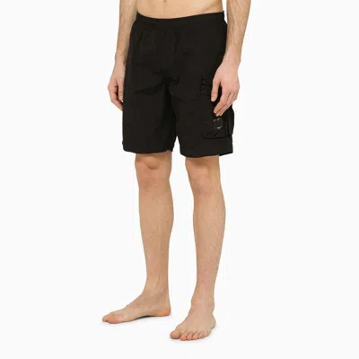 Shop C.p. Company Black Nylon Bermuda Shorts Men