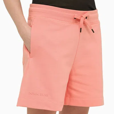 Shop Canada Goose Pink Cotton Bermuda Shorts Women