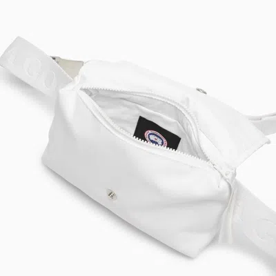 Shop Canada Goose White Nylon Fanny Pack With Logo Patch Men