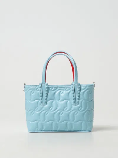 Shop Christian Louboutin Handbag Woman Sky Blue Woman
