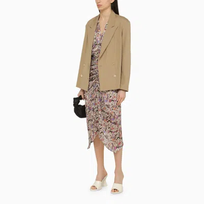 Shop Dries Van Noten Beige Double-breasted Cotton Jacket Women In Cream