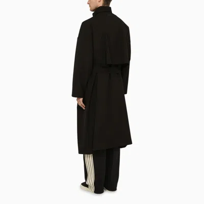 Fear Of God Black Wool Trench Coat With High Collar In Black