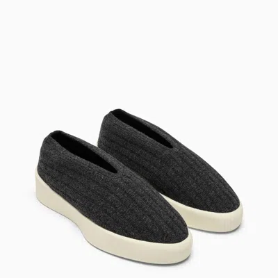 Shop Fear Of God Slip-on Moc Knit Black Mélange Men