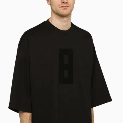 Shop Fear Of God T-shirt With Black Milan 8 Embroidery Men