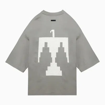 Shop Fear Of God T-shirt With Thunderbird Milano Paris Sky Embroidery Men In Gray