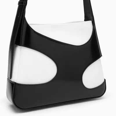Shop Ferragamo Medium Shoulder Bag With Cut Out Black And White Women In Multicolor
