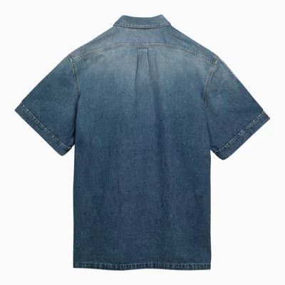 Shop Givenchy Blue Denim Short-sleeved Shirt Men