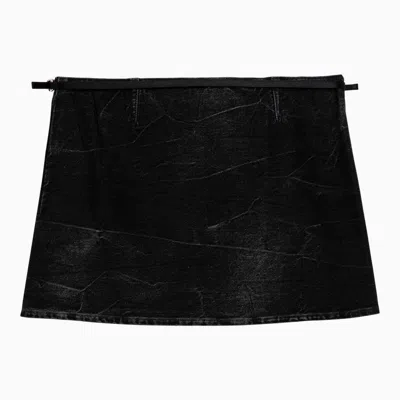 Shop Givenchy Voyou Black Denim Wrap Skirt Women