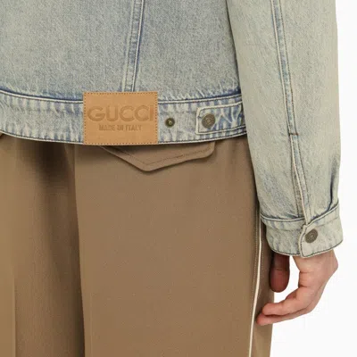 Shop Gucci Reversible Denim Jacket Men In Blue