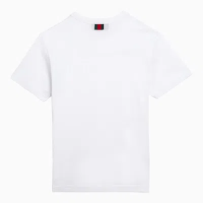 Shop Gucci White Cotton Crew-neck T-shirt With Web Detail Women