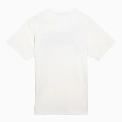 Shop Gucci White Cotton T-shirt With Logo Print Women In Yellow