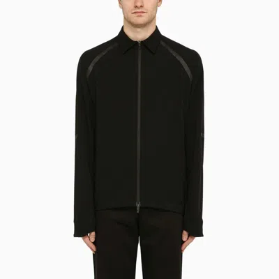 Shop Herno Black Zipped Shirt In Technical Fabric Men