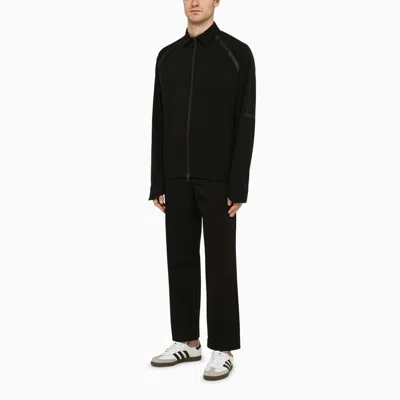 Shop Herno Black Zipped Shirt In Technical Fabric Men