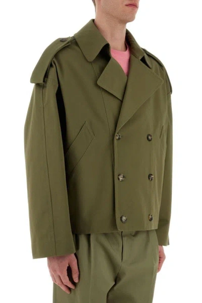 Shop Loewe Man Green Cotton Trench Coat