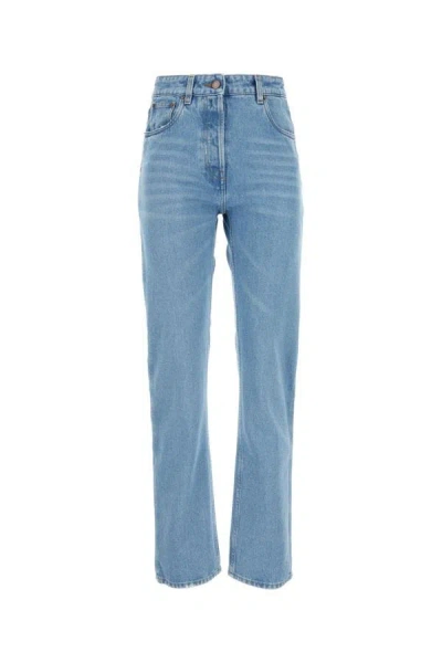 Shop Prada Woman Denim Jeans In Blue