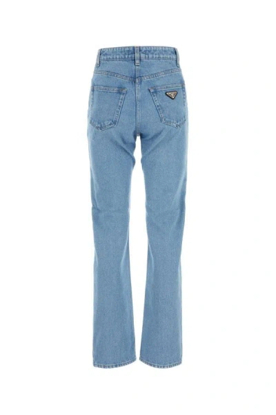 Shop Prada Woman Denim Jeans In Blue
