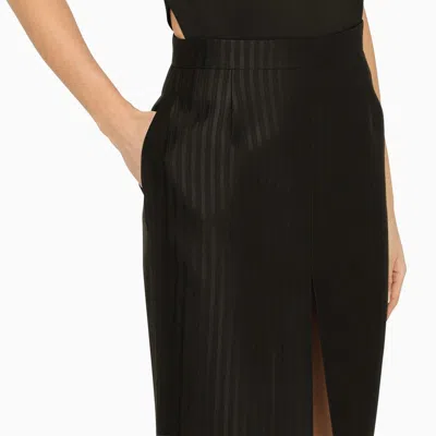 Shop Saint Laurent Black Wool-blend Pencil Skirt Women