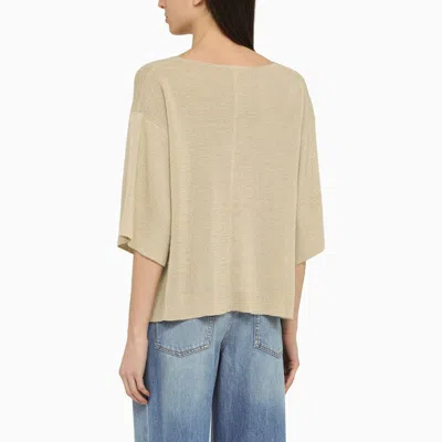 Shop The Row Beige Linen Crew-neck Sweater Women In White