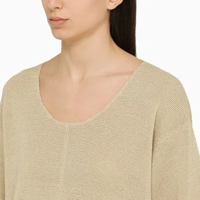 Shop The Row Beige Linen Crew-neck Sweater Women In White
