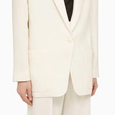 Shop The Row Single-breasted White Linen Jacket Women