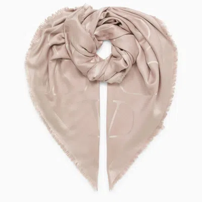Shop Valentino Garavani Light Pink Silk And Wool Stole Women