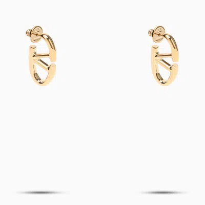 Shop Valentino Garavani Vlogo The Bold Golden Oval Earrings Women In Silver
