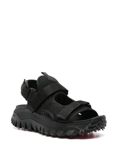 Shop Moncler Sandals In Black