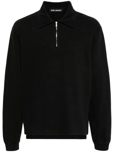 Shop Our Legacy Black Half-zip Cotton Sweatshirt
