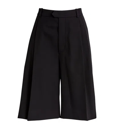 Shop Carven Wool Tailored Shorts In Navy