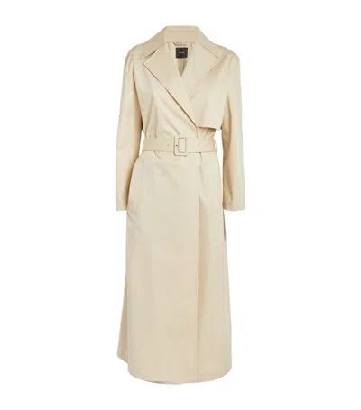 Shop Theory Stretch-cotton Belted Trench Coat In Beige