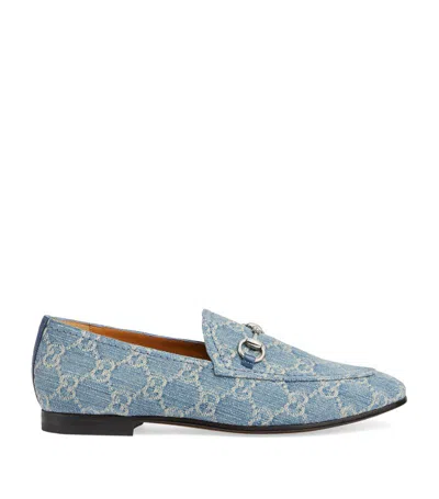 Shop Gucci Denim Interlocking G Jordaan Loafers In Blue