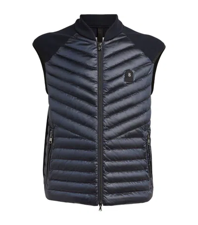 Shop Bogner Lucio Padded Gilet In Navy