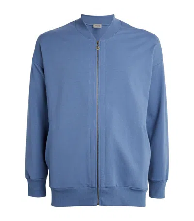 Shop Hanro Natural Living Bomber Jacket In Blue