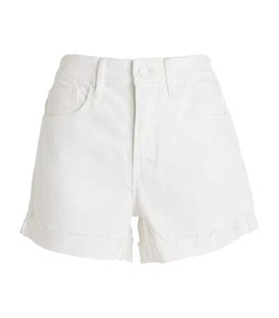 Shop Good American Denim Good Girlfriend Shorts In White