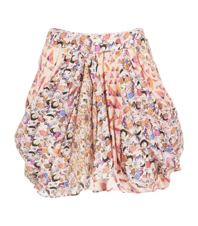 Shop Isabel Marant Printed Lovia Mini Skirt In Neutral