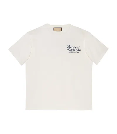Shop Gucci Cotton Logo T-shirt In White