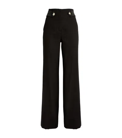 Shop Veronica Beard Linen-blend Sunny Trousers In Black