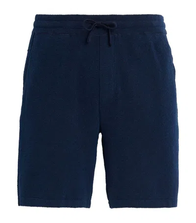 Shop Falke Bouclé Shorts In Navy