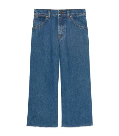 Shop Gucci Kids Denim Straight Jeans (4-12 Years) In Blue