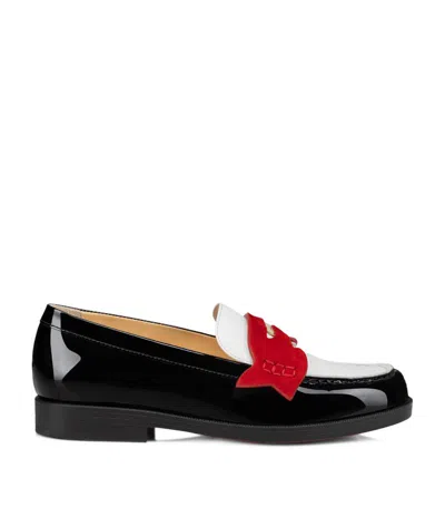 Shop Christian Louboutin Mini Penny Patent Leather Loafers In Multi