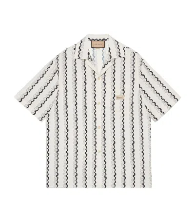 Shop Gucci Horsebit Chain Print Shirt In White