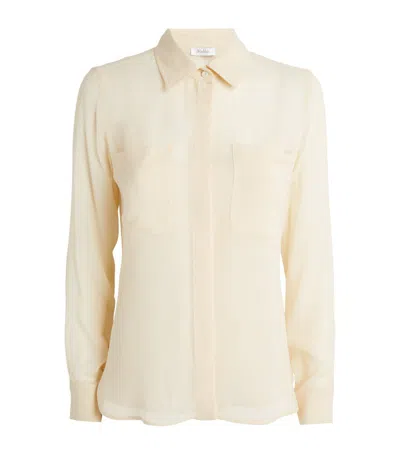 Shop Max Mara Silk Georgette Shirt In White