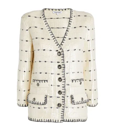 Shop Veronica Beard Sequin-embellished Ceriani Jacket In White