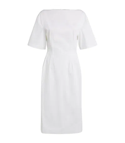 Shop Carven Boat-neck Midi Dress In White