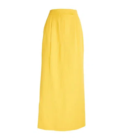 Shop Max Mara Maxi Pencil Skirt In Yellow