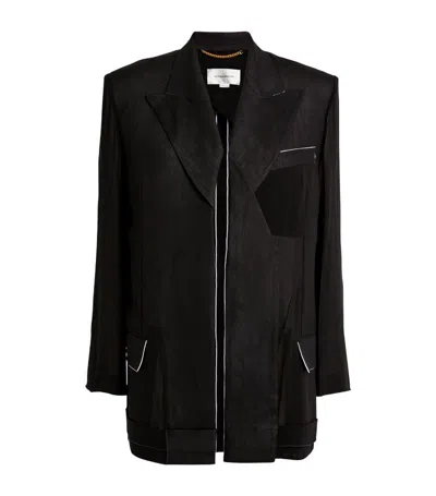 Shop Victoria Beckham Fold-detail Blazer In Black