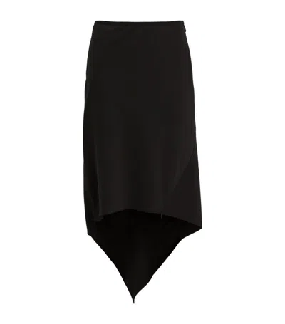 Shop Helmut Lang Virgin Wool Midi Skirt In Black