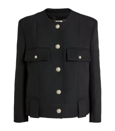 Shop Khaite Cropped Laybin Jacket In Black